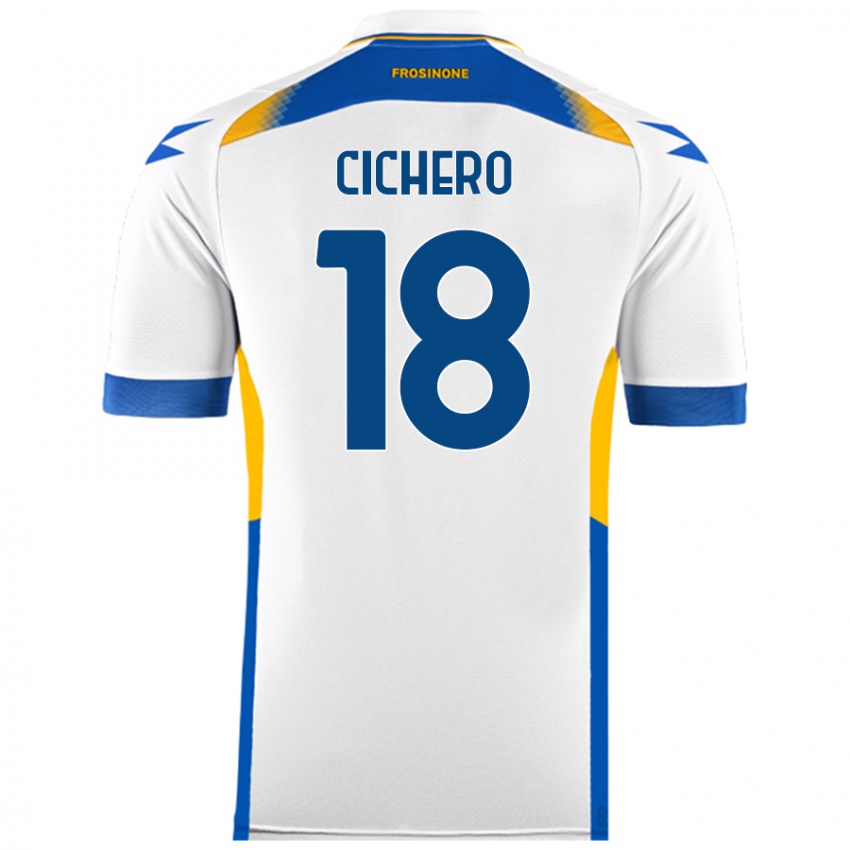 Bambino Maglia Alejandro Cichero #18 Bianco Kit Gara Away 2024/25 Maglietta