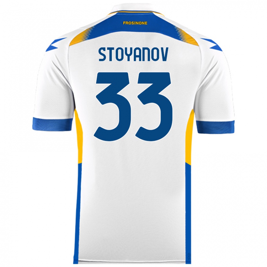 Bambino Maglia Steliyan Stoyanov #33 Bianco Kit Gara Away 2024/25 Maglietta