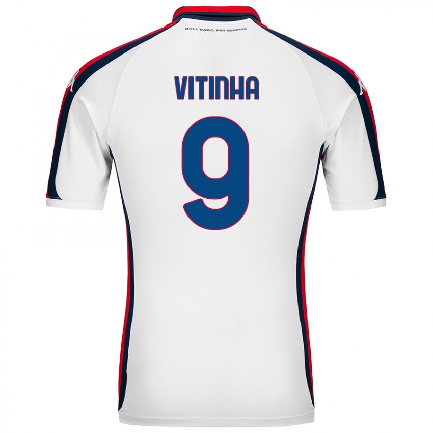 Bambino Maglia Vitinha #9 Bianco Kit Gara Away 2024/25 Maglietta