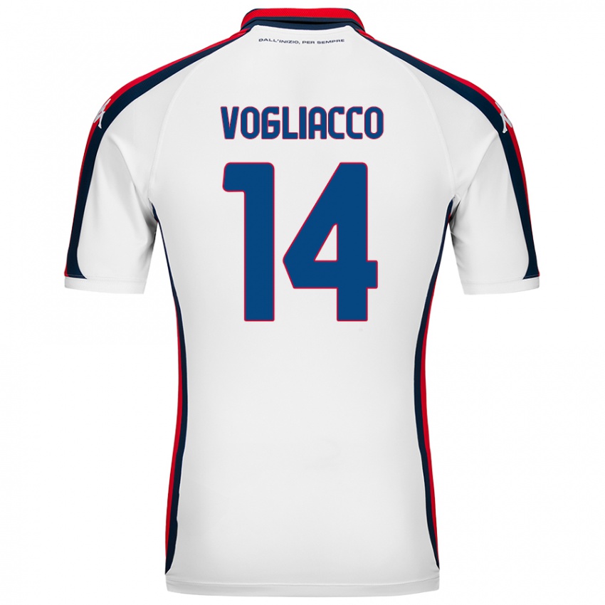 Bambino Maglia Alessandro Vogliacco #14 Bianco Kit Gara Away 2024/25 Maglietta