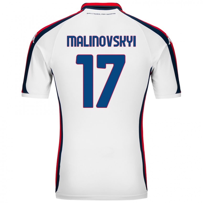 Bambino Maglia Ruslan Malinovskyi #17 Bianco Kit Gara Away 2024/25 Maglietta