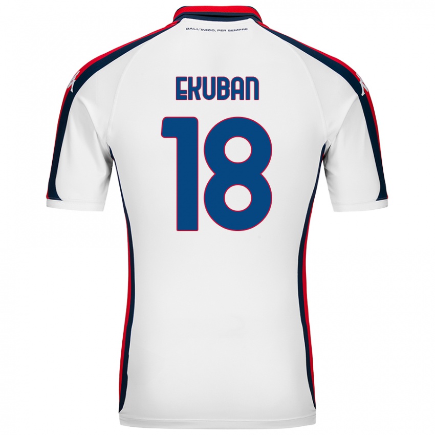 Bambino Maglia Caleb Ekuban #18 Bianco Kit Gara Away 2024/25 Maglietta