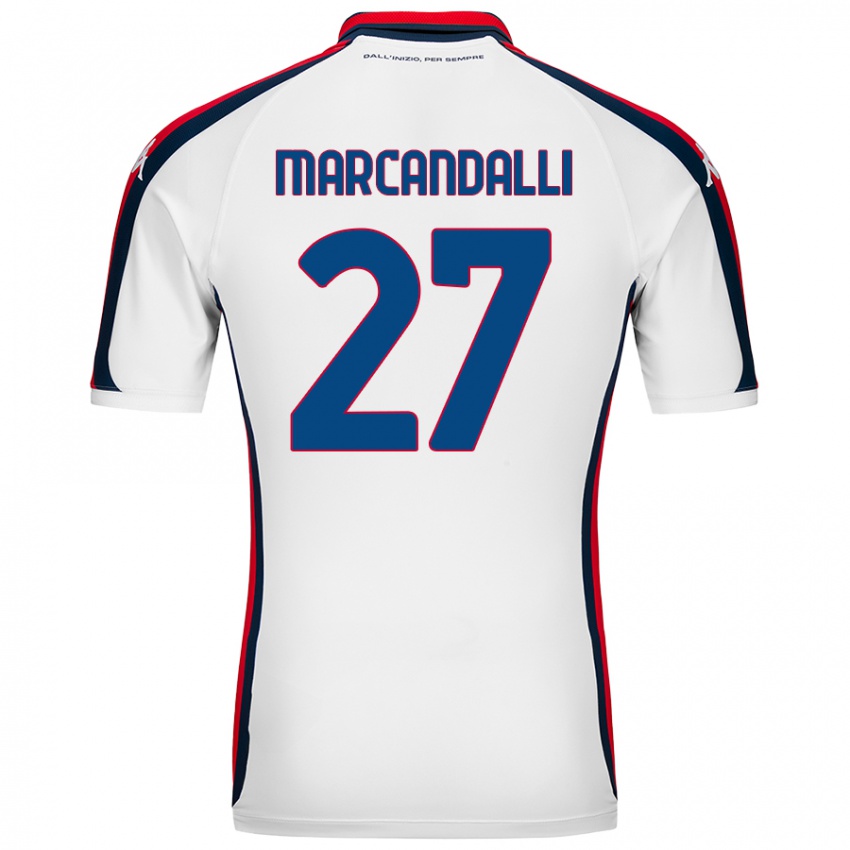 Bambino Maglia Alessandro Marcandalli #27 Bianco Kit Gara Away 2024/25 Maglietta