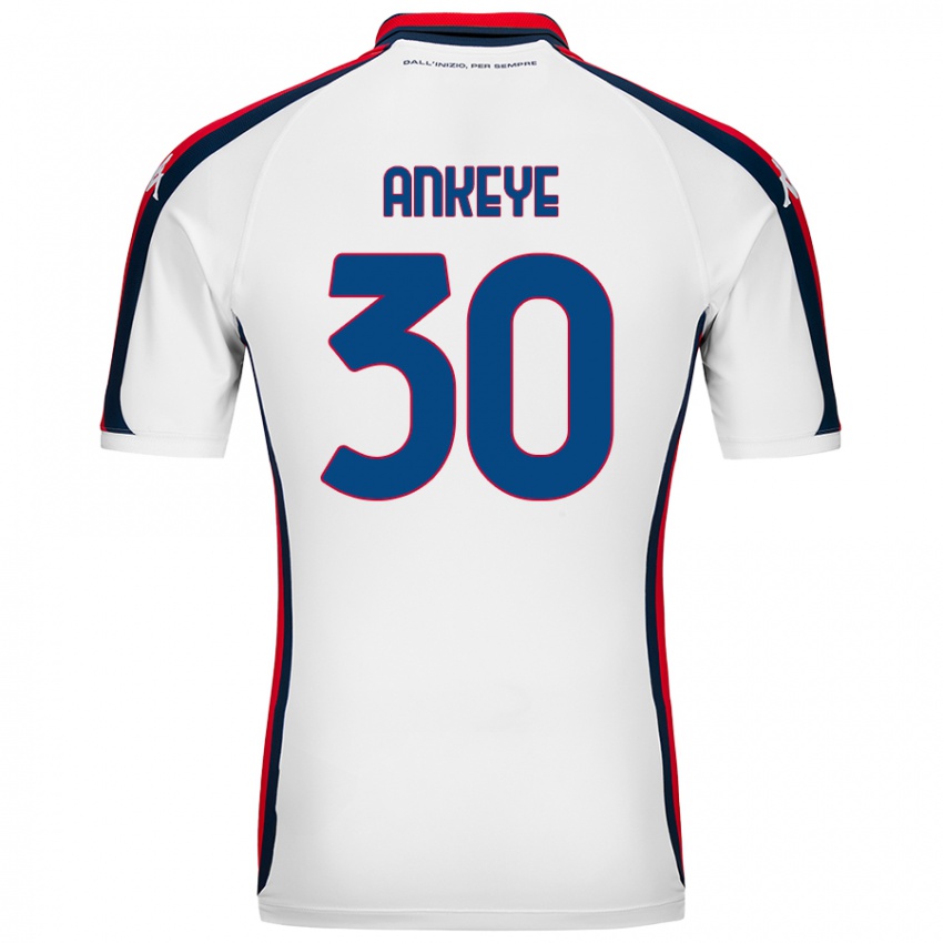 Bambino Maglia David Ankeye #30 Bianco Kit Gara Away 2024/25 Maglietta