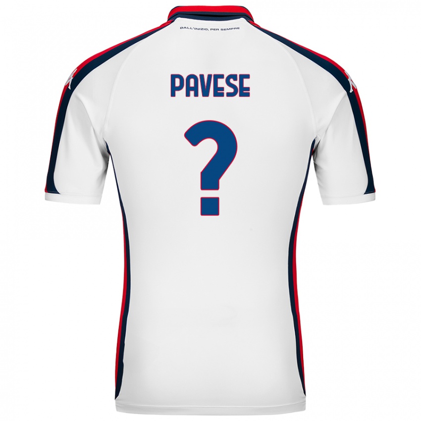 Bambino Maglia Andrea Pavese #0 Bianco Kit Gara Away 2024/25 Maglietta