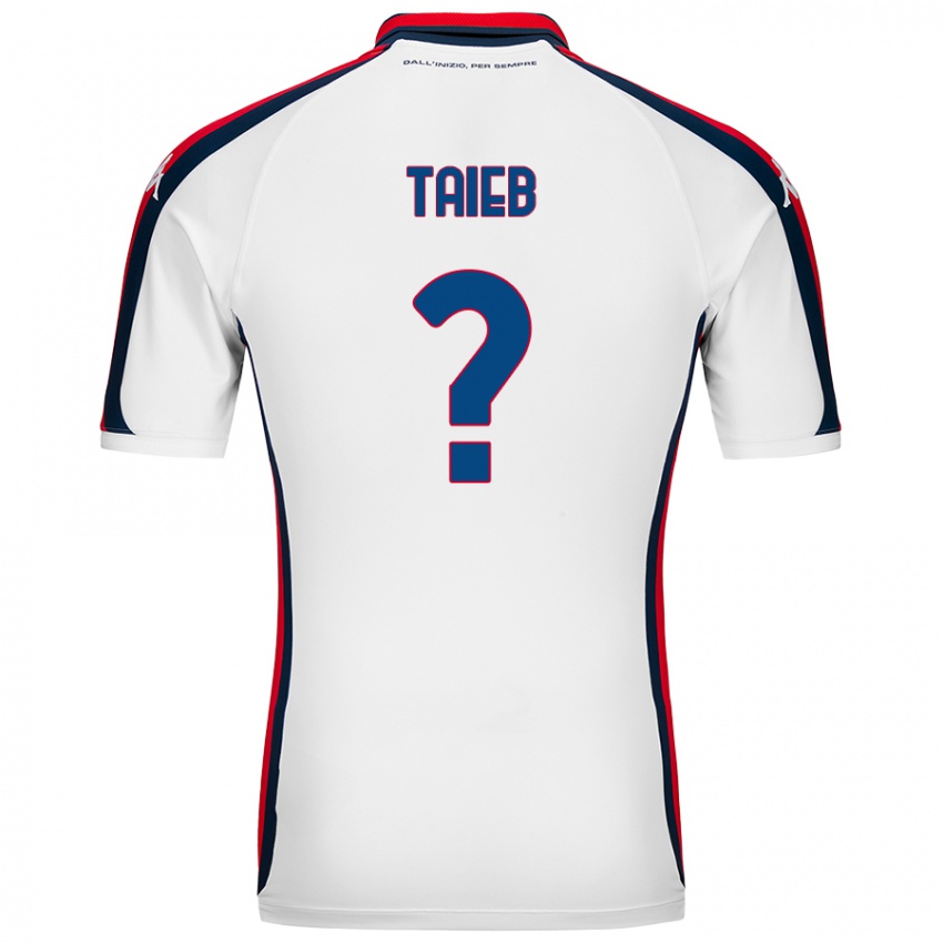 Bambino Maglia Chad Taieb #0 Bianco Kit Gara Away 2024/25 Maglietta