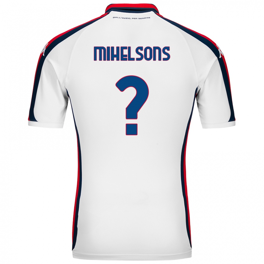 Bambino Maglia Rendijs Mihelsons #0 Bianco Kit Gara Away 2024/25 Maglietta