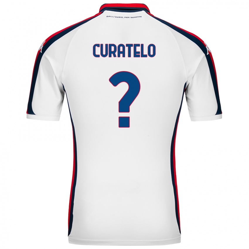 Bambino Maglia Andrea Curatelo #0 Bianco Kit Gara Away 2024/25 Maglietta