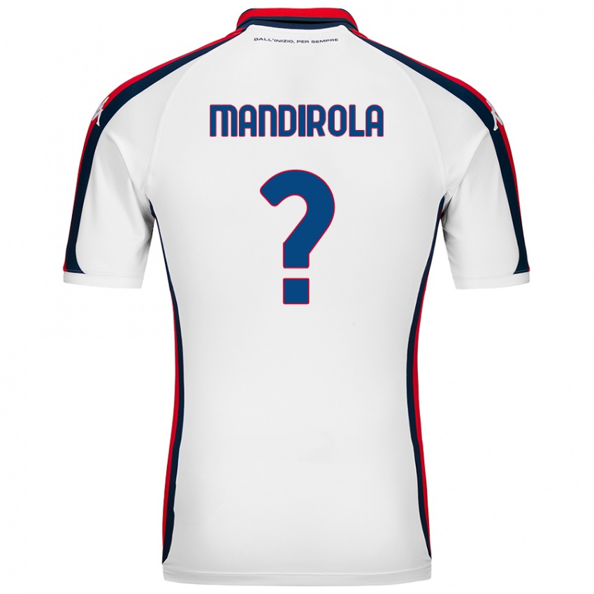 Bambino Maglia Gabriele Mandirola #0 Bianco Kit Gara Away 2024/25 Maglietta