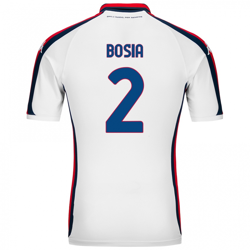 Bambino Maglia Davide Bosia #2 Bianco Kit Gara Away 2024/25 Maglietta