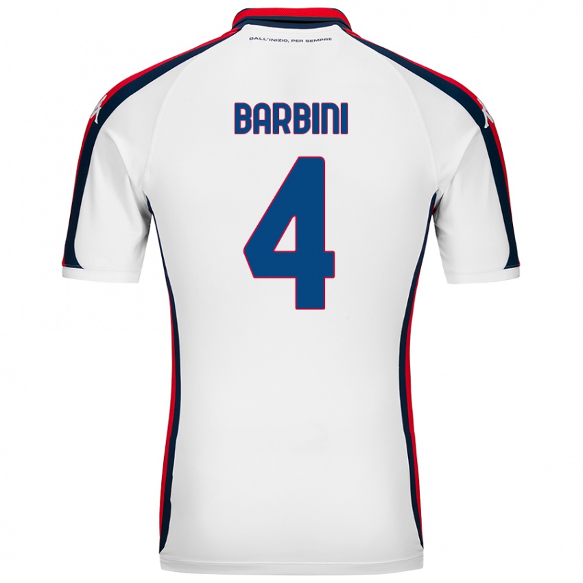 Bambino Maglia Matteo Barbini #4 Bianco Kit Gara Away 2024/25 Maglietta