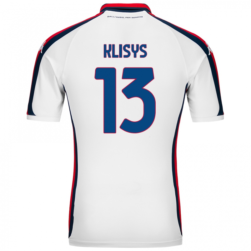 Bambino Maglia Lukas Klisys #13 Bianco Kit Gara Away 2024/25 Maglietta