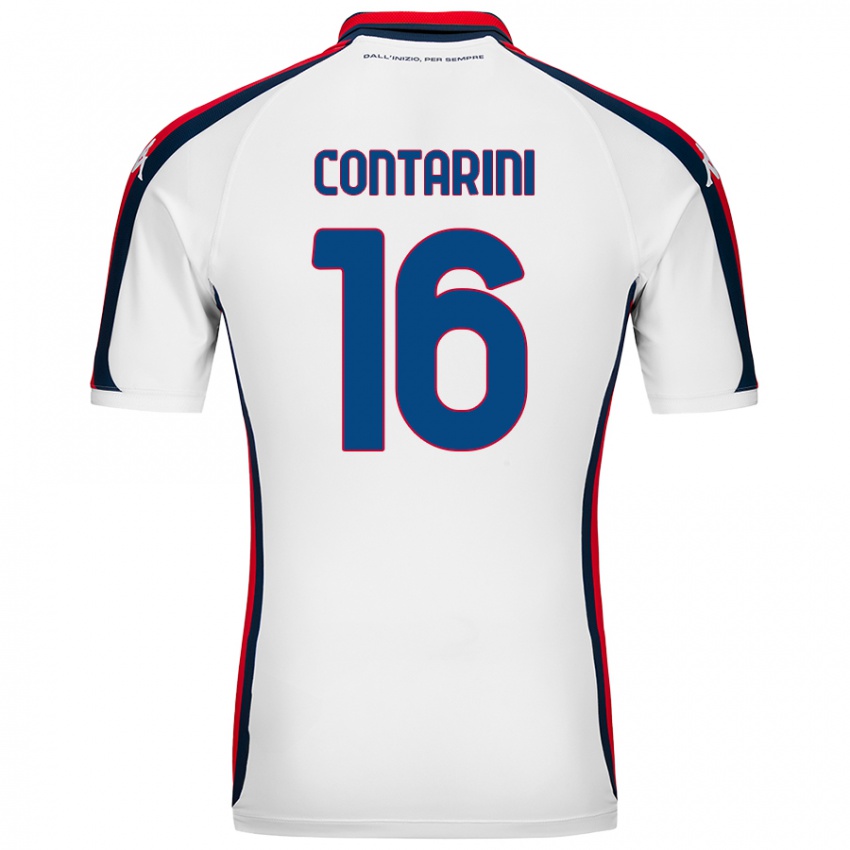 Bambino Maglia Jacopo Contarini #16 Bianco Kit Gara Away 2024/25 Maglietta