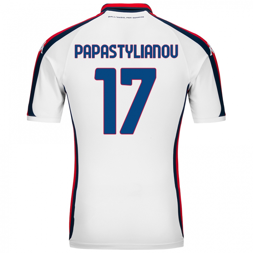 Bambino Maglia Lysandros Andreas Papastylianou #17 Bianco Kit Gara Away 2024/25 Maglietta