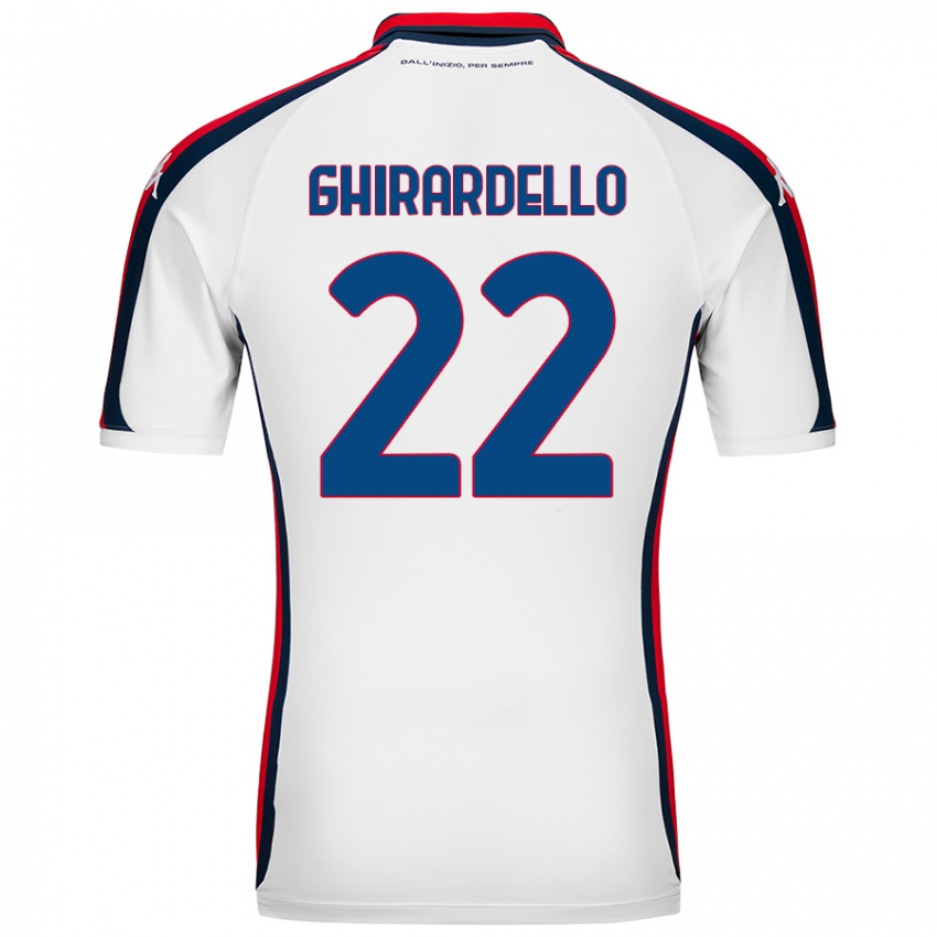 Bambino Maglia Tommaso Ghirardello #22 Bianco Kit Gara Away 2024/25 Maglietta