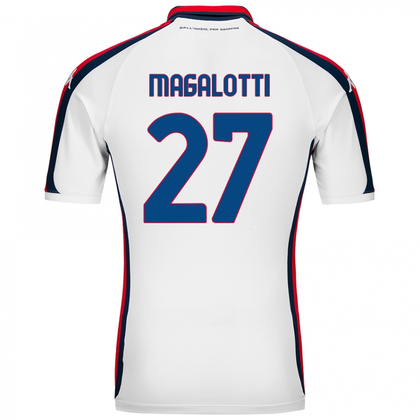 Bambino Maglia Gabriele Magalotti #27 Bianco Kit Gara Away 2024/25 Maglietta