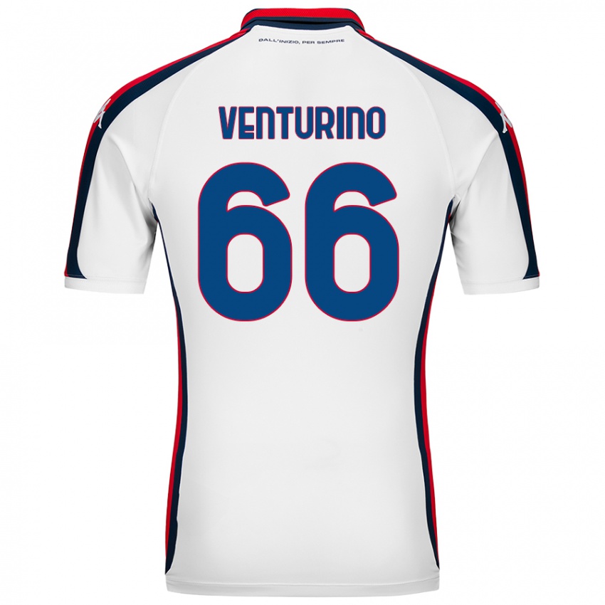 Bambino Maglia Lorenzo Venturino #66 Bianco Kit Gara Away 2024/25 Maglietta