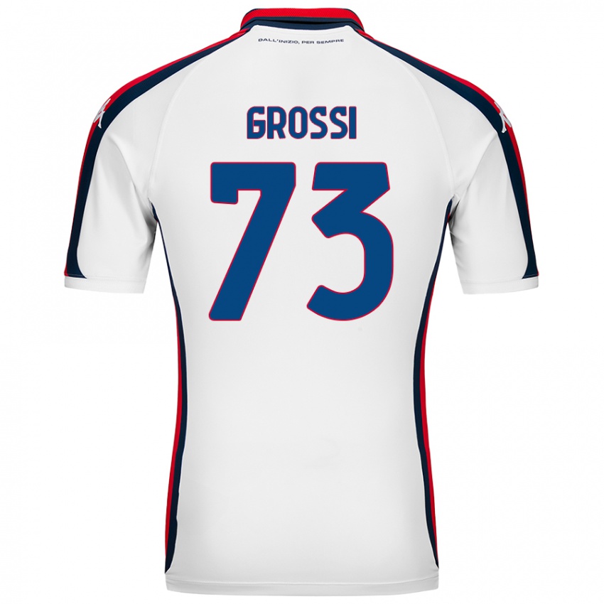 Bambino Maglia Jacopo Grossi #73 Bianco Kit Gara Away 2024/25 Maglietta