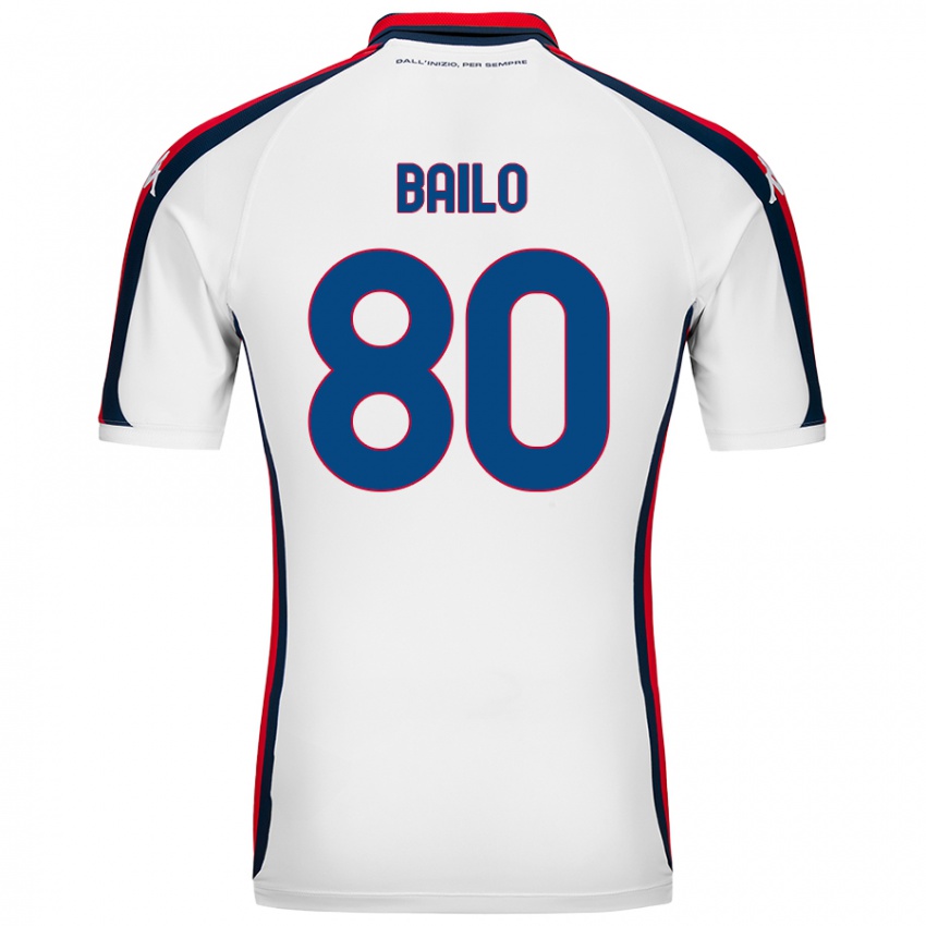 Bambino Maglia Giorgio Bailo #80 Bianco Kit Gara Away 2024/25 Maglietta