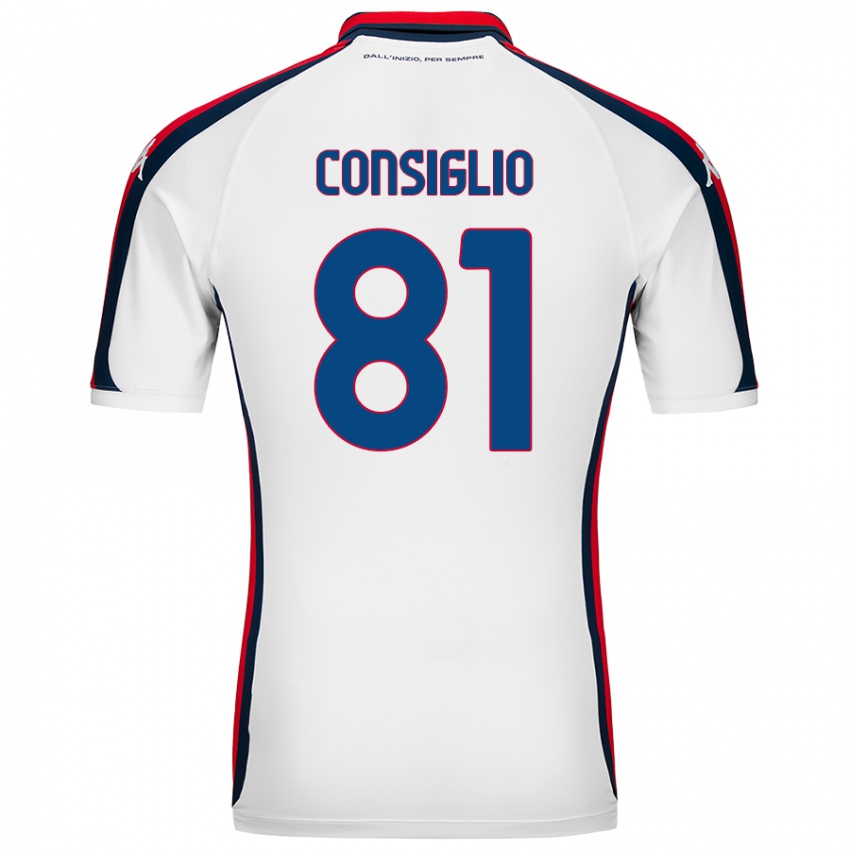 Bambino Maglia Leonardo Consiglio #81 Bianco Kit Gara Away 2024/25 Maglietta