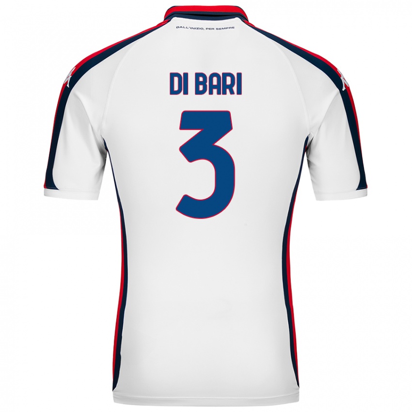 Bambino Maglia Martina Di Bari #3 Bianco Kit Gara Away 2024/25 Maglietta