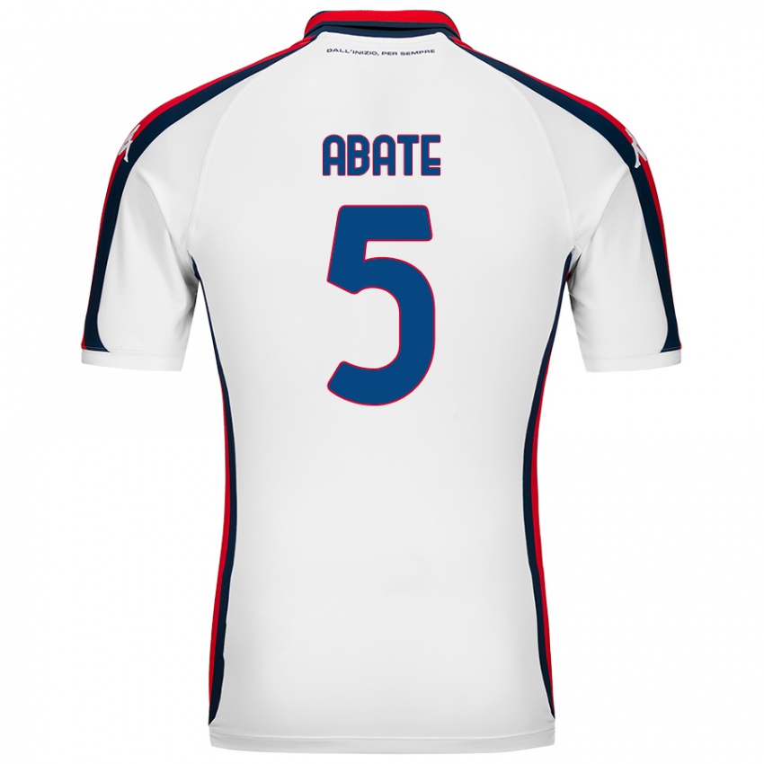 Bambino Maglia Giada Abate #5 Bianco Kit Gara Away 2024/25 Maglietta