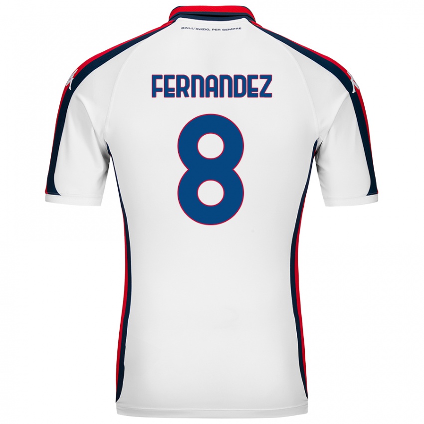 Bambino Maglia Maria Fernandez #8 Bianco Kit Gara Away 2024/25 Maglietta