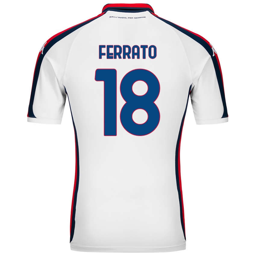 Bambino Maglia Claudia Ferrato #18 Bianco Kit Gara Away 2024/25 Maglietta