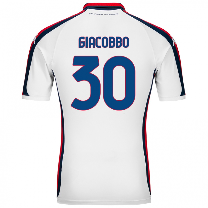 Bambino Maglia Giulia Giacobbo #30 Bianco Kit Gara Away 2024/25 Maglietta