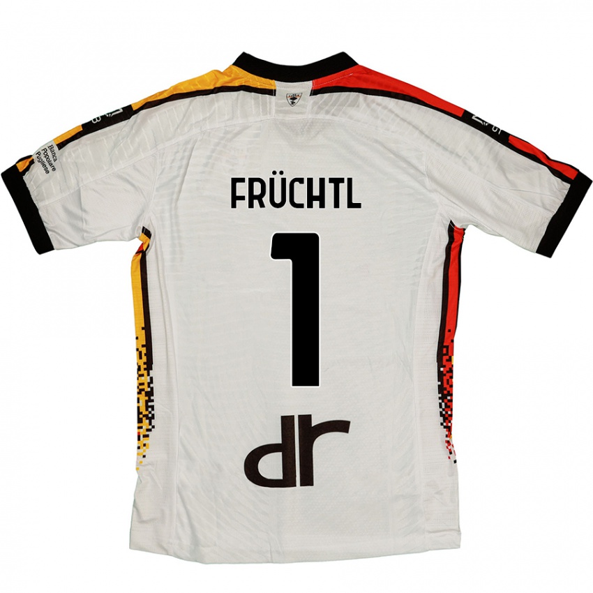 Bambino Maglia Christian Früchtl #1 Bianco Nero Kit Gara Away 2024/25 Maglietta