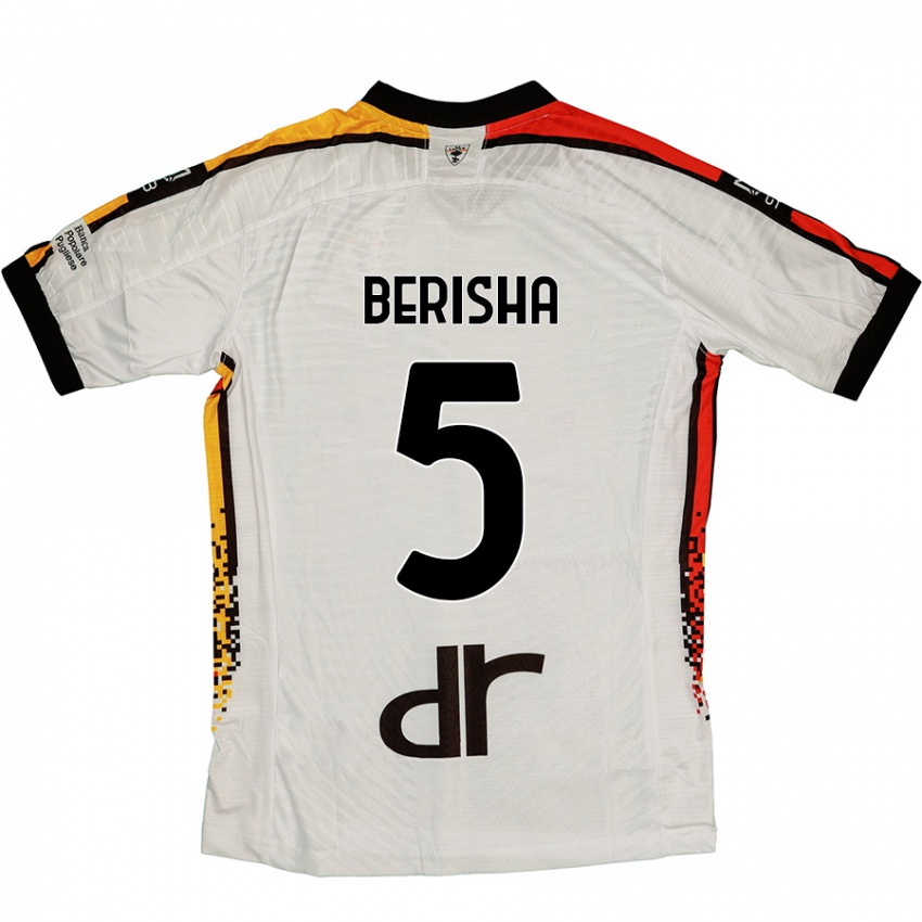 Bambino Maglia Medon Berisha #5 Bianco Nero Kit Gara Away 2024/25 Maglietta