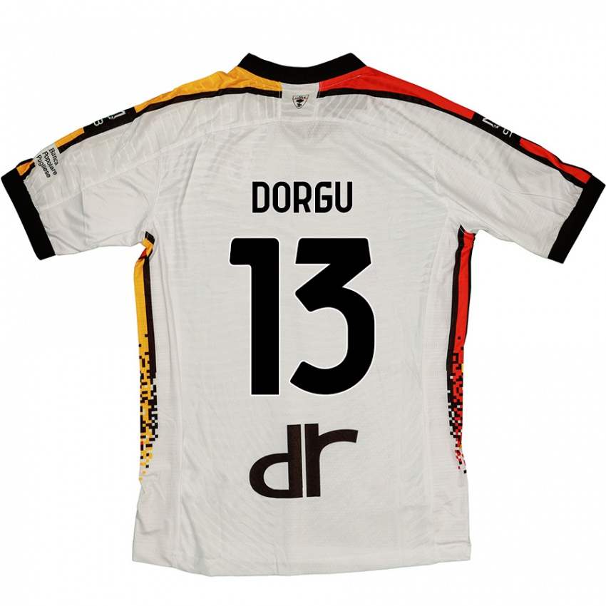 Bambino Maglia Patrick Dorgu #13 Bianco Nero Kit Gara Away 2024/25 Maglietta