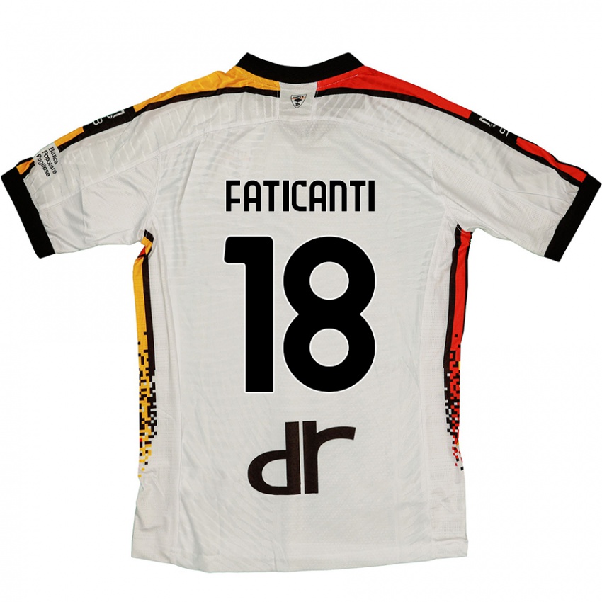 Bambino Maglia Giacomo Faticanti #18 Bianco Nero Kit Gara Away 2024/25 Maglietta