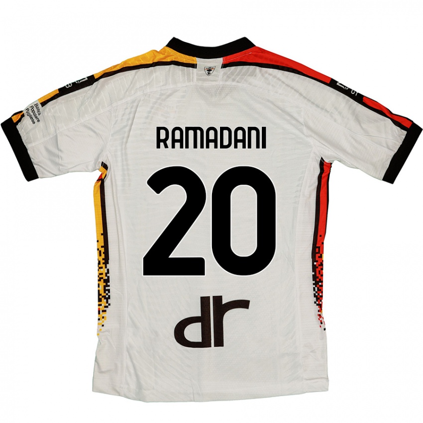 Bambino Maglia Ylber Ramadani #20 Bianco Nero Kit Gara Away 2024/25 Maglietta