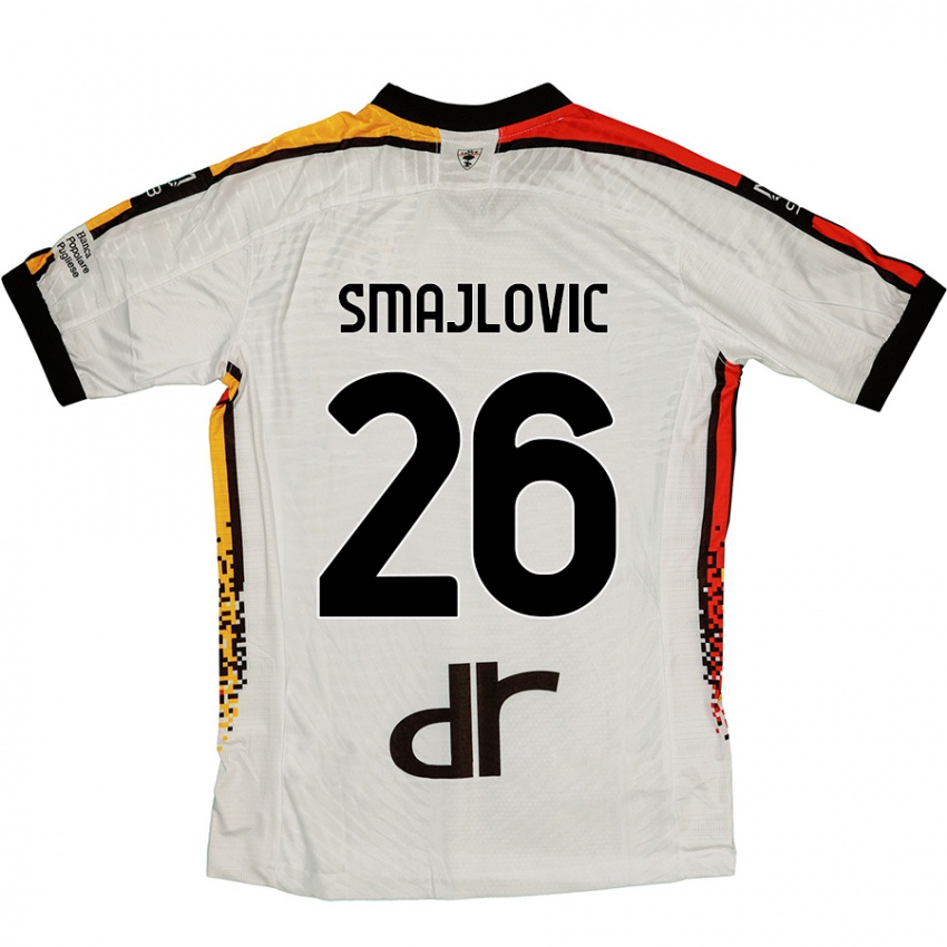 Bambino Maglia Zinedin Smajlovic #26 Bianco Nero Kit Gara Away 2024/25 Maglietta