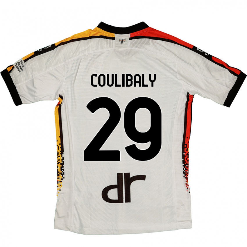 Bambino Maglia Lassana Coulibaly #29 Bianco Nero Kit Gara Away 2024/25 Maglietta