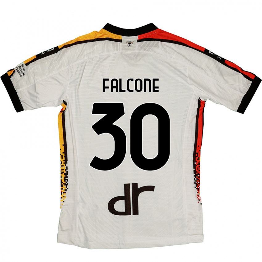 Bambino Maglia Wladimiro Falcone #30 Bianco Nero Kit Gara Away 2024/25 Maglietta