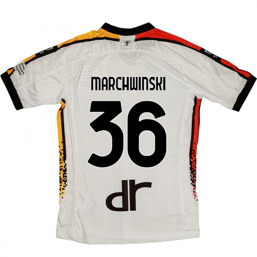 Bambino Maglia Filip Marchwinski #36 Bianco Nero Kit Gara Away 2024/25 Maglietta