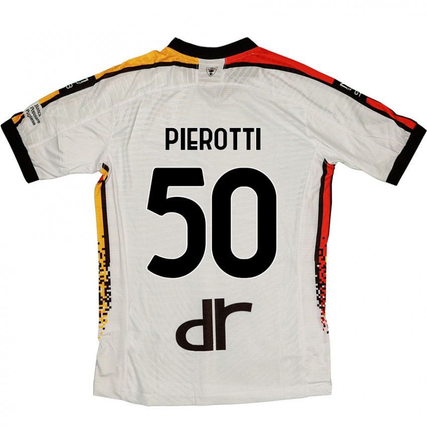 Bambino Maglia Santiago Pierotti #50 Bianco Nero Kit Gara Away 2024/25 Maglietta