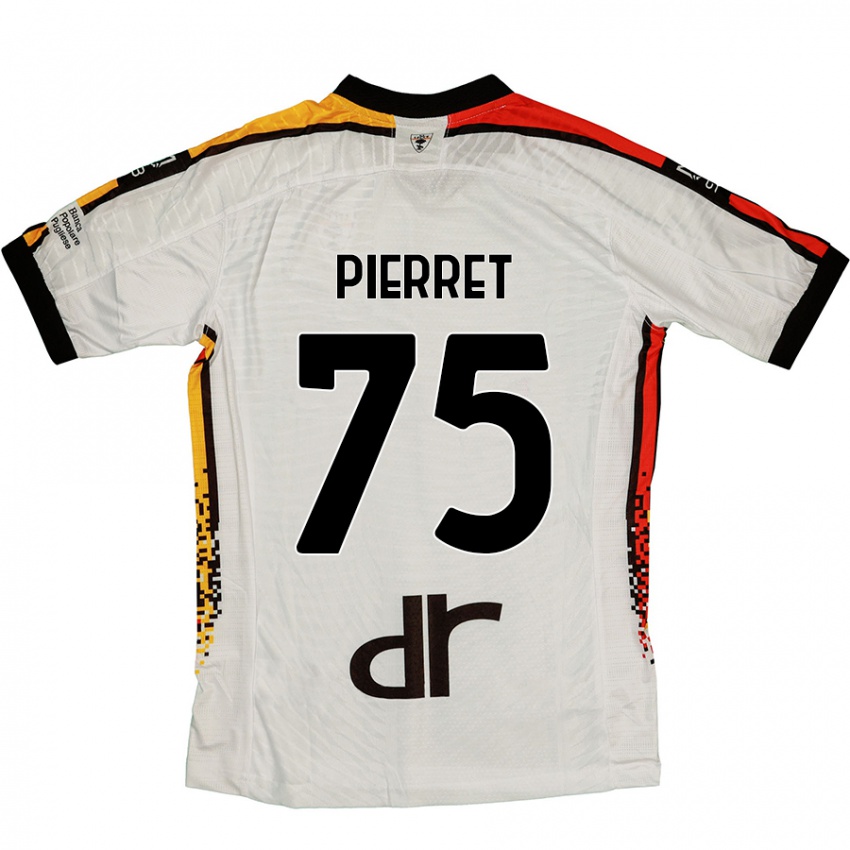 Bambino Maglia Balthazar Pierret #75 Bianco Nero Kit Gara Away 2024/25 Maglietta