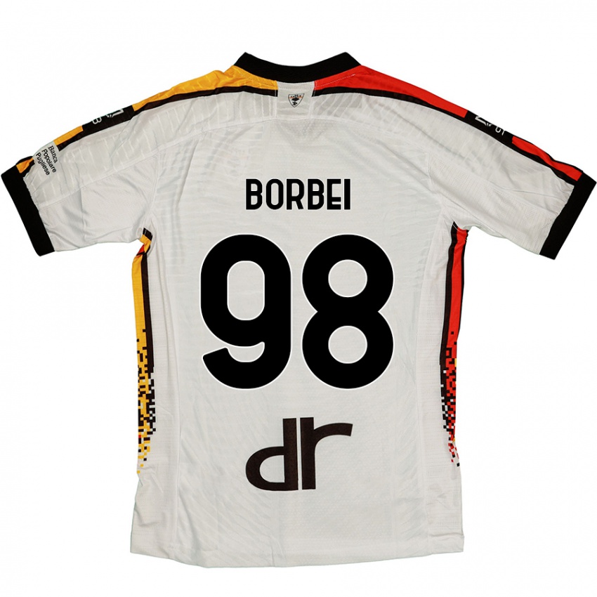 Bambino Maglia Alexandru Borbei #98 Bianco Nero Kit Gara Away 2024/25 Maglietta