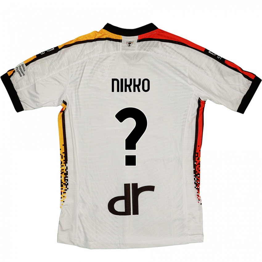 Bambino Maglia Jimi Nikko #0 Bianco Nero Kit Gara Away 2024/25 Maglietta