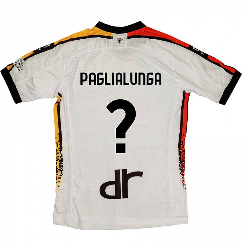 Bambino Maglia Robert Paglialunga #0 Bianco Nero Kit Gara Away 2024/25 Maglietta