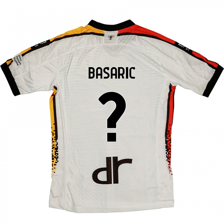 Bambino Maglia Ben Basaric #0 Bianco Nero Kit Gara Away 2024/25 Maglietta