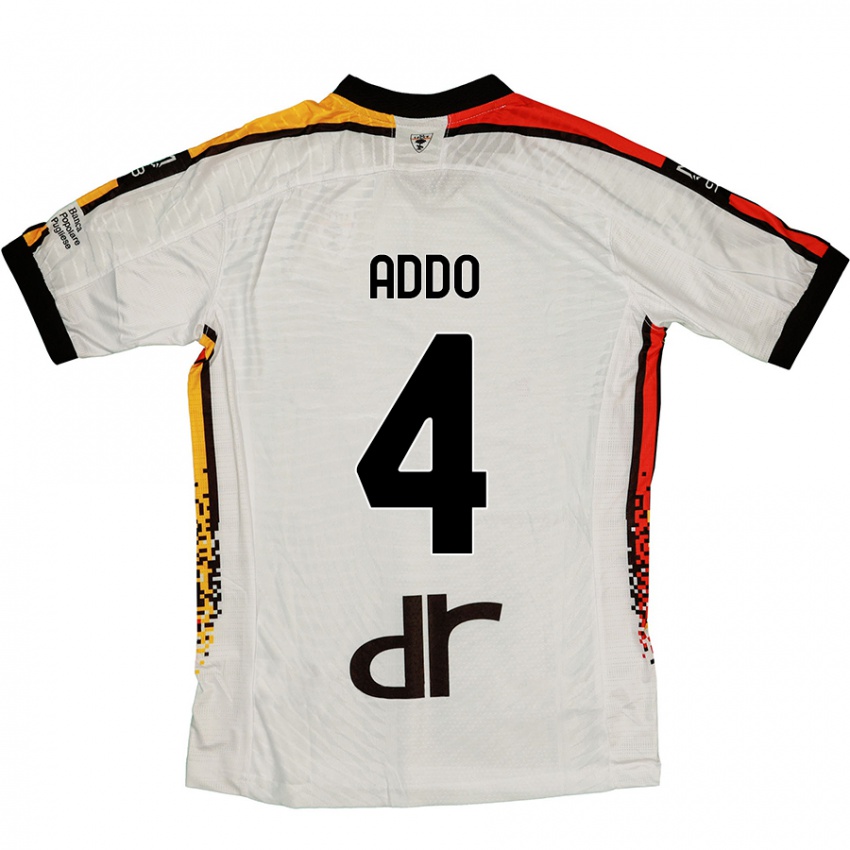 Bambino Maglia Vernon Addo #4 Bianco Nero Kit Gara Away 2024/25 Maglietta