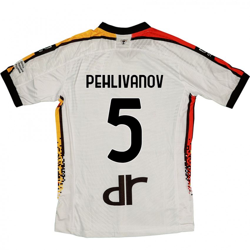 Bambino Maglia Cristian Pehlivanov #5 Bianco Nero Kit Gara Away 2024/25 Maglietta