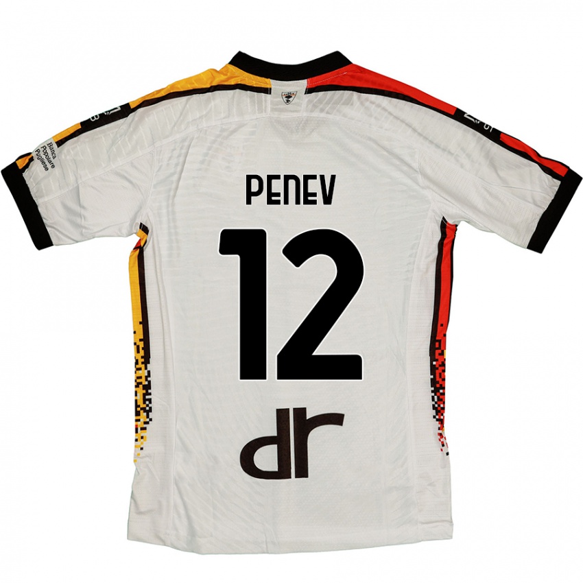 Bambino Maglia Plamen Penev #12 Bianco Nero Kit Gara Away 2024/25 Maglietta