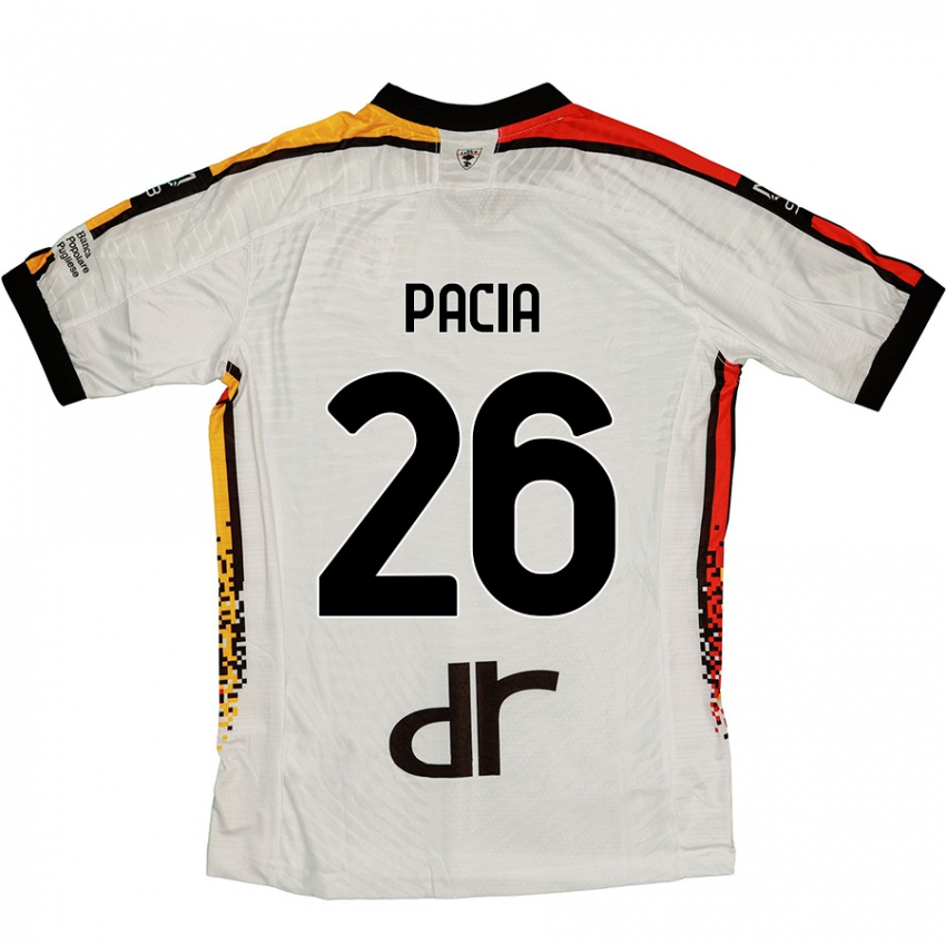 Bambino Maglia Fabiano Pacia #26 Bianco Nero Kit Gara Away 2024/25 Maglietta