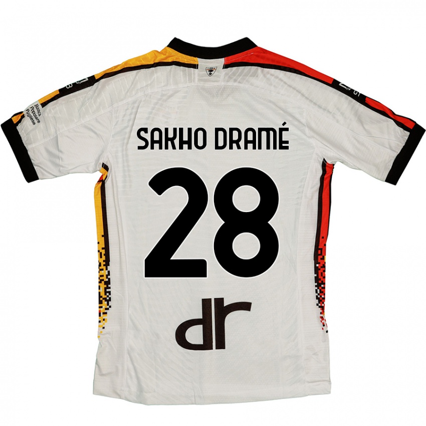 Bambino Maglia Samba Sakho Dramé #28 Bianco Nero Kit Gara Away 2024/25 Maglietta