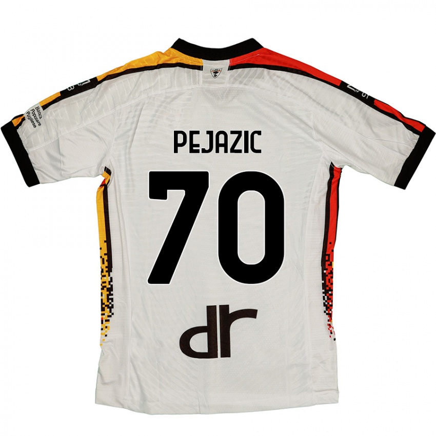 Bambino Maglia Mario Pejazic #70 Bianco Nero Kit Gara Away 2024/25 Maglietta